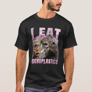 Camiseta Eu Como Microplásticos Funny Cat Meme DIY