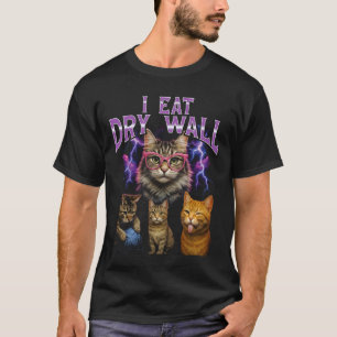 Camiseta Eu Como Parede Seca Gatinho Fofo Meme Humor Relâmp