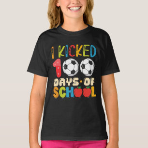 Camiseta Eu Completei 100 Dias de Escola Amante de Futebol