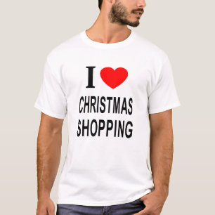 Camiseta Eu ❤️ COMPRAS DE NATAL Eu AMO COMPRAS DE NATAL 