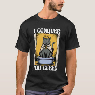 Camiseta Eu Conquisto Você Caixa de Areia de Gato Limpo Ama