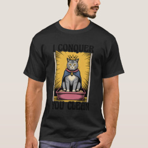 Camiseta Eu Conquisto Você Caixa de Areia de Gato Limpo Ama