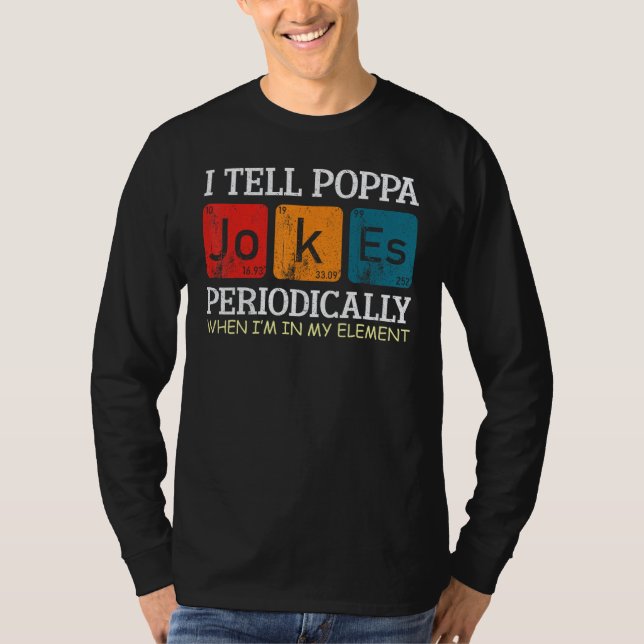 Camiseta eu conto piadas do papai periodicamente elemento v (Frente)
