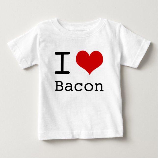 Camiseta Eu coração Bacon (Frente)