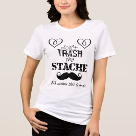 Camiseta Eu coração bigode grande e pequeno