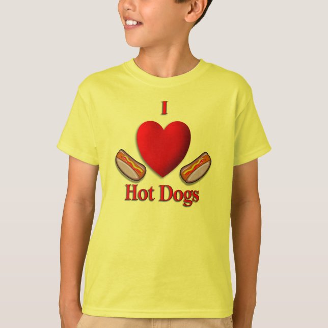 Camiseta Eu Coração Cachorros Quentes (Frente)