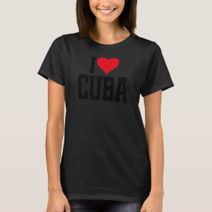Camiseta Eu coração Cuba com coração vermelho eu amo Cuba 1