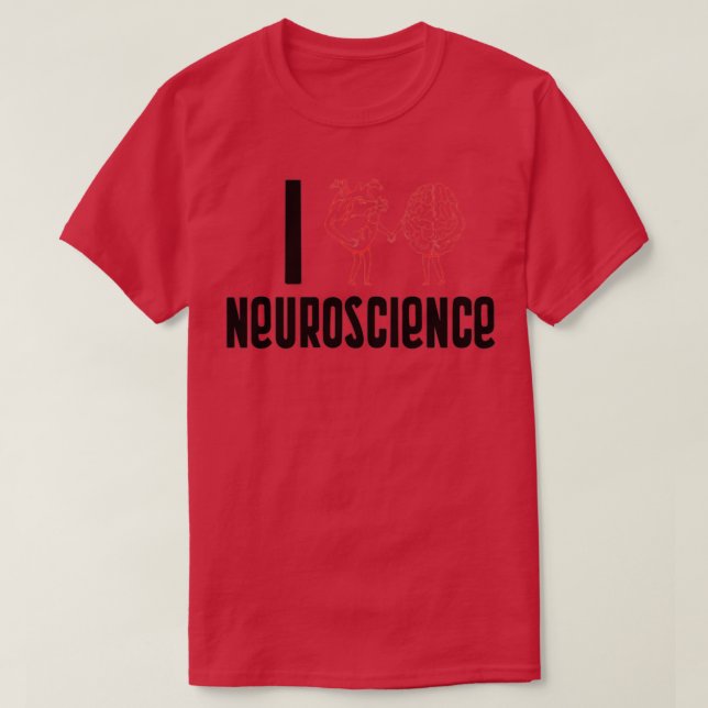 Camiseta Eu coração e neurociência cerebral (Frente do Design)