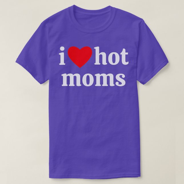 Camiseta Eu coração mães quentes (Frente do Design)