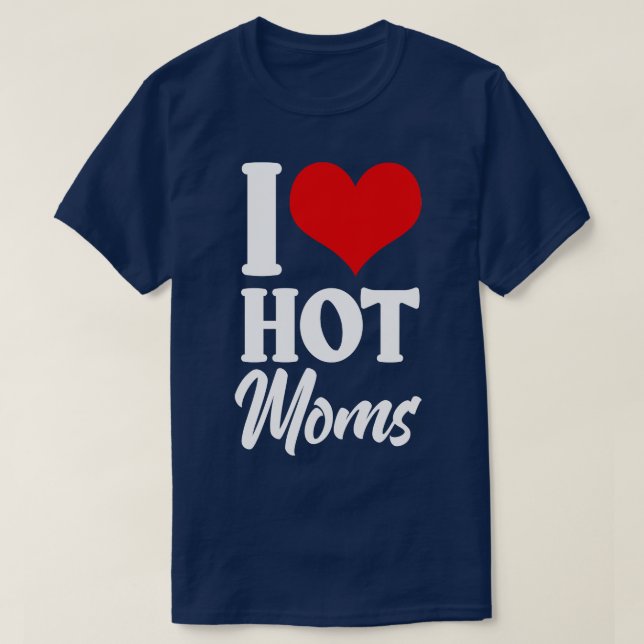 Camiseta Eu coração Mães quentes (Frente do Design)