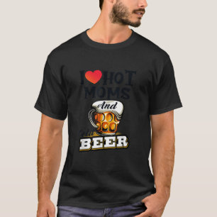 Camiseta Eu Coração Mães Quentes Eu Adoro Bebidas Frio De M