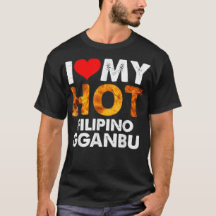 Camiseta Eu coração meu filipino quente ganbu para amigos d