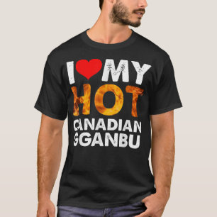 Camiseta Eu coração meu ganbu canadense quente para amigos