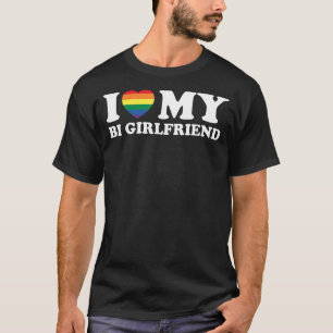 Camiseta Eu coração meu Namorada Bi Eu amo meu Namorada Bi