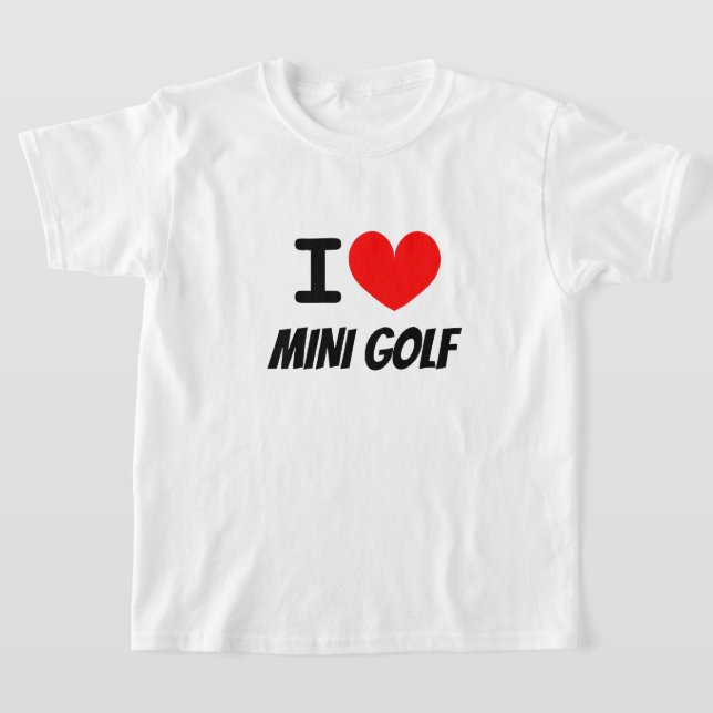Camiseta Eu coração mini golfe t shirt para crianças (Postura )