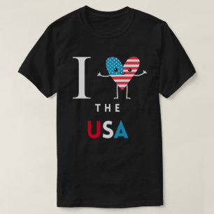 Camiseta Eu coração os EUA blk Mens