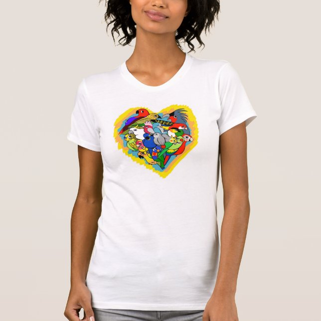 Camiseta Eu coração repito mecanicamente desenhos animados (Frente)