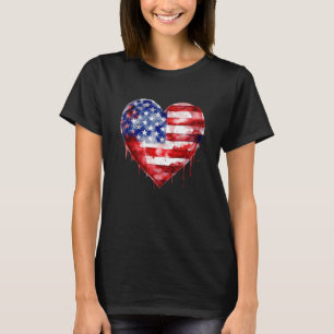 Camiseta Eu coração USA I Love USA America Patriotic 4 de j
