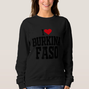 Camiseta Eu coro Burkina Faso com coração vermelho eu amo B