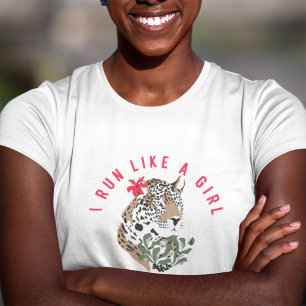 Camiseta Eu Corro Como Uma Rapariga Motivacional Vermelha L