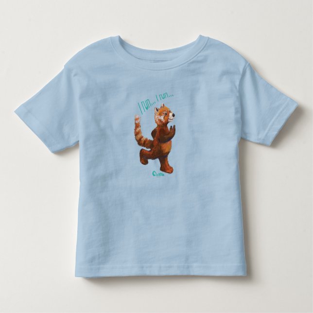 Camiseta Eu corro Corrida Red Panda Sticker (Frente)