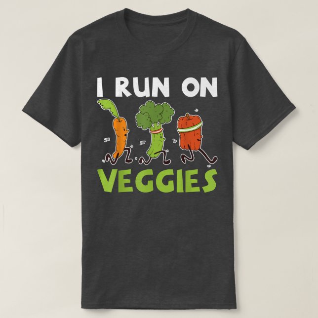 Camiseta Eu corro em vegetarianas Frutas (Frente do Design)