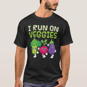 Camiseta Eu Corro Em Veggies Dando Engraçado Vegan Vegetari