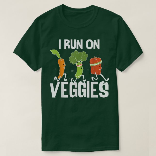 Camiseta Eu Corro Em Veggies Engraçado Vegan Plant Based Ve (Frente do Design)