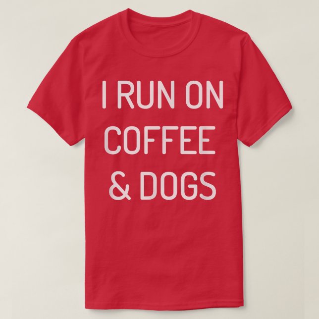 Camiseta Eu Corro No Café E Cachorros Engraçados Java Puppy (Frente do Design)