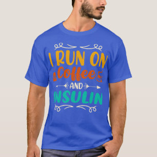 Camiseta Eu corro no café e insulina