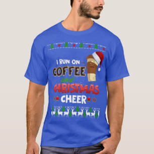 Camiseta Eu corro no café e no Natal Cheer Ugly Xmas Gift