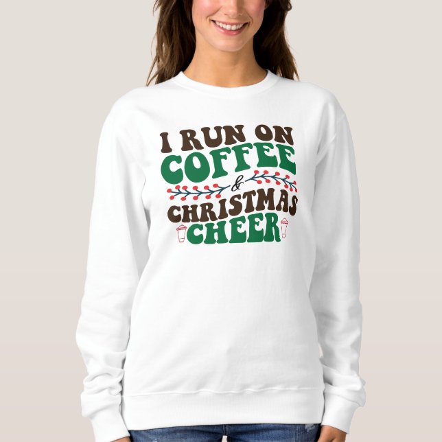Camiseta Eu Corro No Café E No Natal Cheer Xmas (Frente)