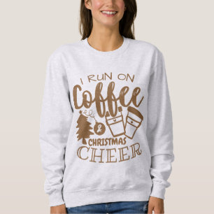 Camiseta Eu corro no café e no Natal Cheio Brown Script S