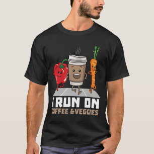 Camiseta Eu corro no café e veggies Vegan Runner Vegetaria