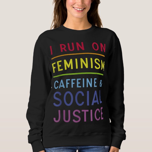 Camiseta Eu corro no Feminismo Cafeine e na Justiça Social (Frente)