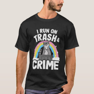 Camiseta Eu Corro No Lixo E Crime Rainbow Funny Raccoon Pul