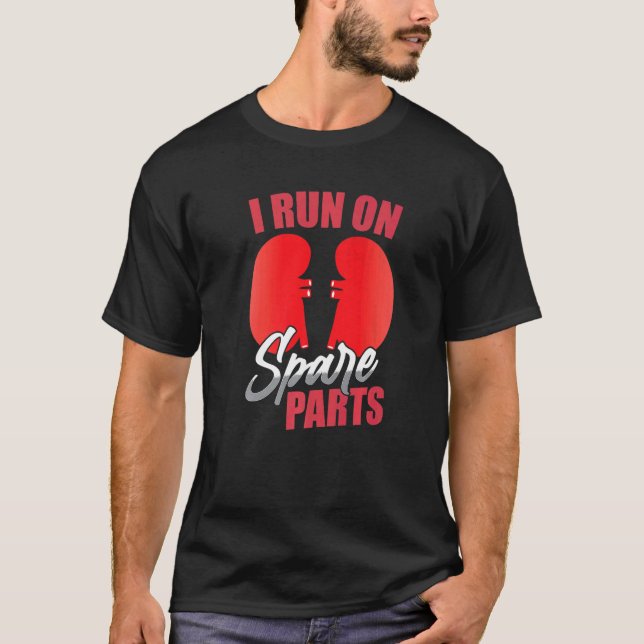 Camiseta Eu corro no transplante renal de peças sobressalen (Frente)