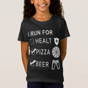 Camiseta Eu corro para pizza e cerveja