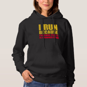 Camiseta Eu corro porque bater Pessoas é enrolado