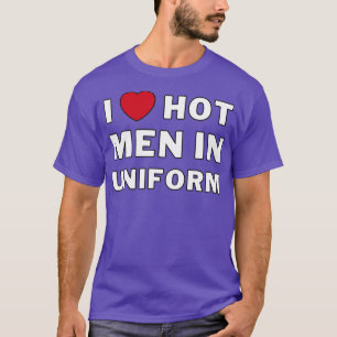 Camiseta Eu Corto Homens Quentes No Uniforme Eu Amo Homens 