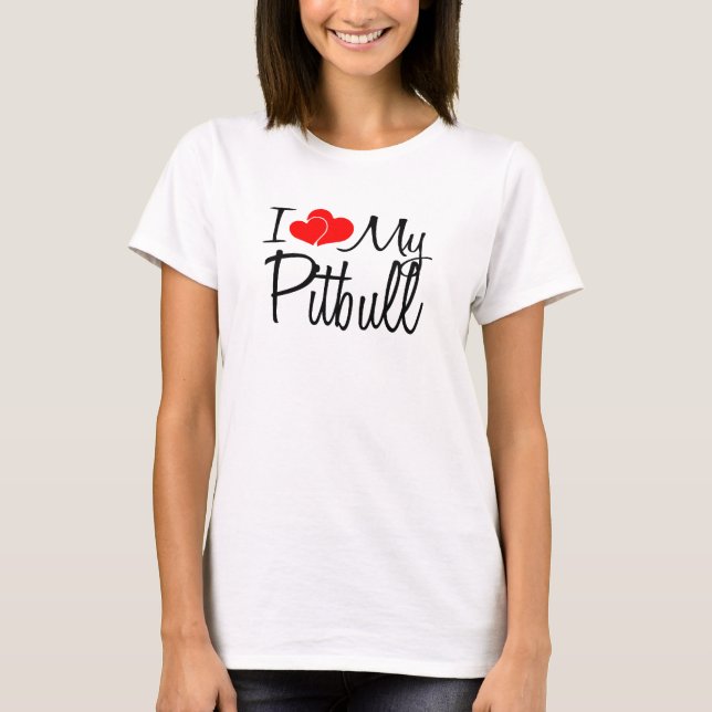Camiseta Eu Corto Meu Cachorro Pitbull (Frente)