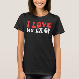 Camiseta Eu Corto Meu Ex GF Eu Amo Meu Ex Namorada vermelho