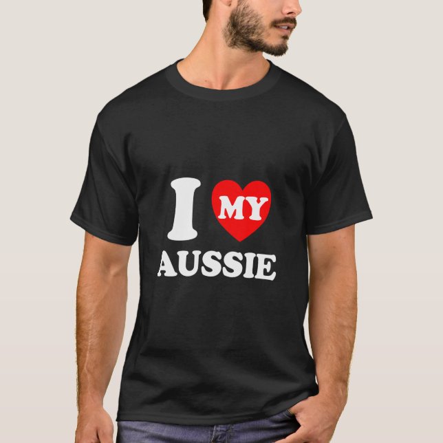 Camiseta Eu Corto Minha Aussie Eu Amo Minha Aussie (Frente)