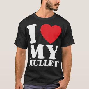 Camiseta Eu Corto Minha Mullet Engraçada Coração Vermelha A