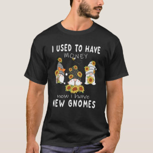 Camiseta Eu costumava ter dinheiro, abelhas e flores, jardi