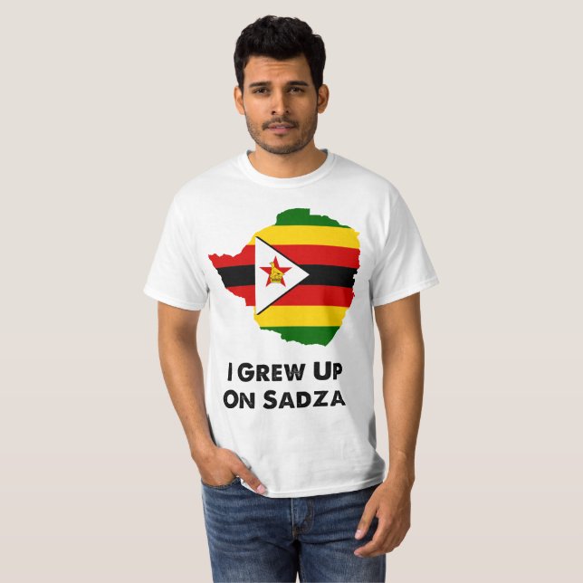 Camiseta Eu cresci acima em Sadza Zimbabwe (Frente Completa)