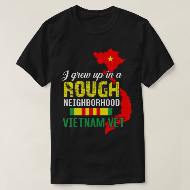 Camiseta Eu Cresci Em Um Bairro Completo Veterano Vietnã (Frente do Design)