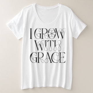 Camiseta Eu Cresço Com Graça Citação Floral de Auto Crescim