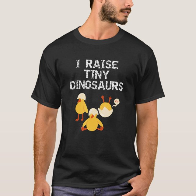 Camiseta Eu Crio Dinossauros Minúsculos  Frango Dino 1 (Frente)