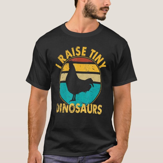Camiseta Eu Crio Dinossauros Minúsculos Frango Eu Crio Dino (Frente)